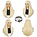 SUKRI Long Blonde Wig with Bangs Straight Blonde Wig for Women Natural Looking Hair Wigs 22 Inch Synthetic Wigs for Girls Daily Party Cosplay Wig