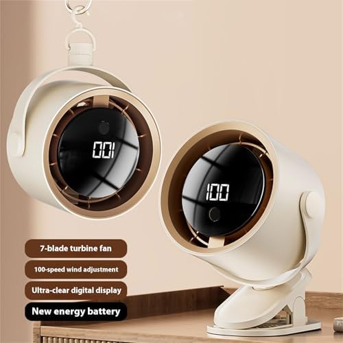 JAMIEKA Quiet Powerful Fan with Large Battery and 100 Speed Adjustable ABS Texture Suitable for Bedroom and School Use USB Desk Fan - 4