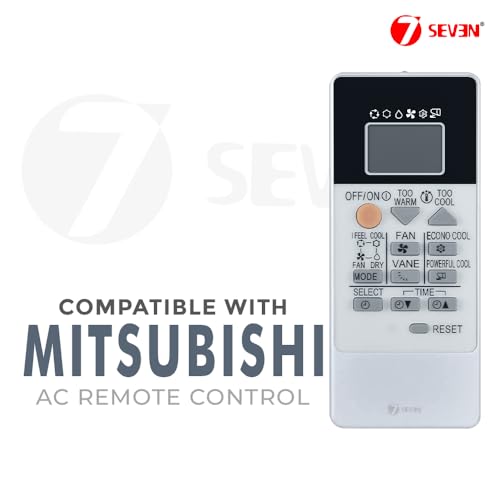 Image of 7SEVEN Compatible AC Remote with Mitsubishi Electric Air Conditioner and Suitable for Split and Window AC, Exactly Match Each Key of Remote with RU18a Original remotes Control