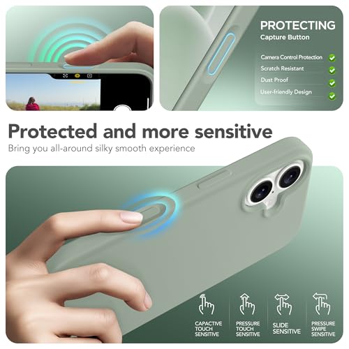 GONEZ Magnetic for iPhone 17 Case, [Compatible with MagSafe] Anti-Scratch Microfiber Lining & Screen Protector, Silicone Camera Control, Shockproof Slim Phone Cover 6.3 inch, Light Green by GONEZ - Used condition - Image 5