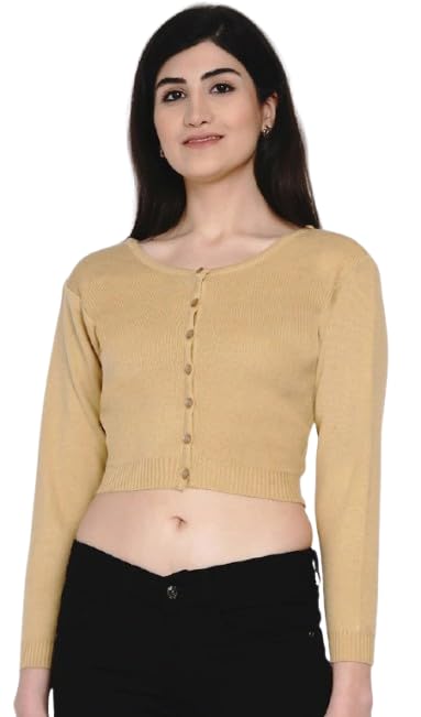 Image of Women's Winter Warm Saree Blouse Full Sleeve