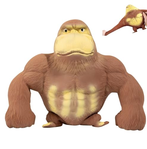 YXthognyx Gorilla Fidget Deformabile, Giocattolo Antistress in Gomma Morbida per Adulti e Bambini - Ideale per Relax, Gioco Sensoriale e Occasioni Regalo (Orango)