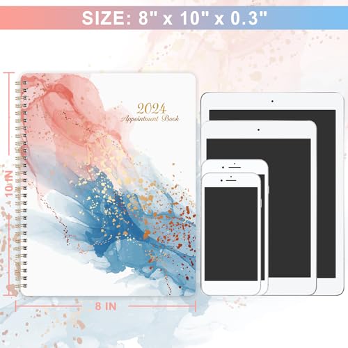 Appointment Book 2024-2024 Daily Planner, 8\'\' x 10\'\' Hourly Planner 2024, 12-Month Weekly Appointment Book from Jan. 2024-Dec. 2024, Appointment Planner - Thumbnail 2