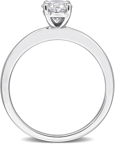 1.00 Carat (ctw VS1-VS2) Lab-Grown Oval-Cut Diamond Solitaire Engagement Ring 10K White Gold