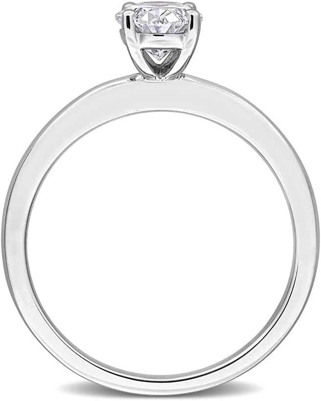 1.00 Carat (ctw VS1-VS2) Lab-Grown Oval-Cut Diamond Solitaire Engagement Ring 10K White Gold