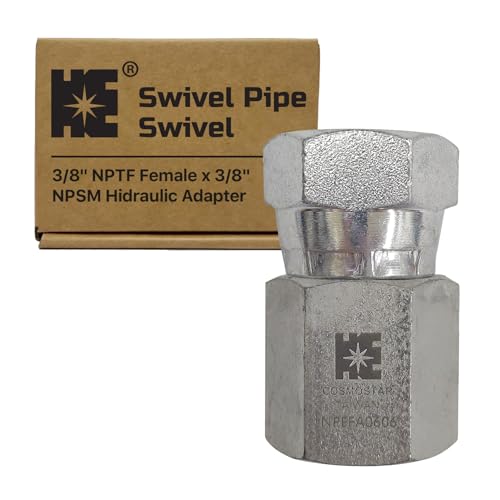 Image of Cosmostar 3 /8 inch NPTF Female x 3 /8 inch NPSM Swivel Pipe Swivel, Hydraulic Adapter(NPEFA0606)