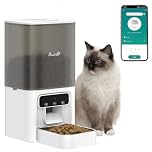 PawHut Automatic Cat Feeder w/Stainless Steel Bowl, 4.5L WiFi Cat Food Dispenser with Timer Up to 10 Meals, Voice Recorder, Programmable Auto Pet Feeder with Portion Control, for Multi-Kittens