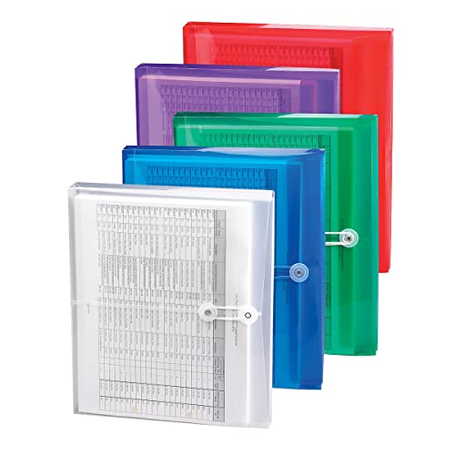 Smead Poly Envelope, 1-1/4" Expansion, String-Tie Closure, Side Load, Letter Size, Red, 5 Per Pack (89527) #TOP5