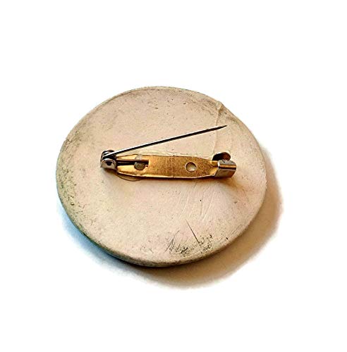 Handmade Round Green Brooch Pin For Women With Texture, Ceramic Jewelry #TOP6