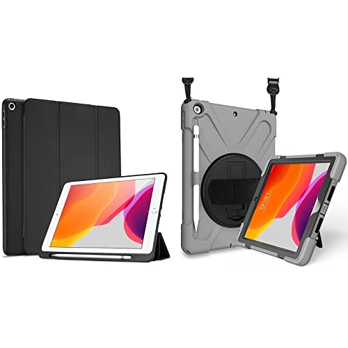 ProCase Amazon ProCase Slim Case with Flexible Soft TPU Back Bundle with Rugged Heavy Duty Cover for 10.2" iPad 8th Gen 2020 / 7th Gen 2019