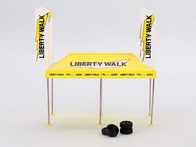 Service Tent Set with Extra Wheels Liberty Walk-LB Racing for 1/64 Scale Models by True Scale Miniatures MGTAC31