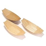 BambooMN Brand - Bamboo Leaf Boat - 6 x 2.75 (15.24cm x 7cm) - 100 Pieces...