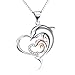Produktbild YAFEINI Sterling Silber Dolphin Anhänger Halskette Schmuck Geschenke für Damen Mädchen mit Kette 45cm (Delphin Kette A)
