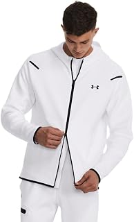 Unstoppable Fleece - Cremallera completa para hombre, transpirabilidad superior, XXL, color blanco y negro, Blanco/Negro, XX-Large