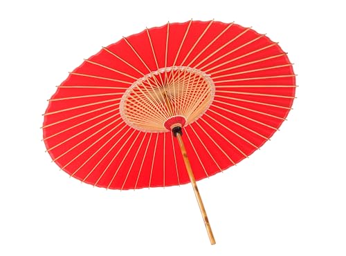 山本竹細工屋 （YAMAMOTOTAKIZAYIKUYA) はんなり蛇の目傘 和傘 番傘 防水加工 (赤い)