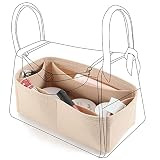 OAikor Organizador de bolsa para Hermes Lindy, divisória leve de armazenamento para bolsa de mão de luxo com 5 bolsos, modelador de bolsa de feltro premium de grande capacidade (Lindy 19/Bege)