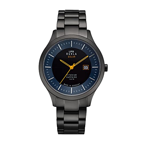 UMR RUHLA Herren-Armbanduhr 95953M, Solar, Titan, Datumsanzeige, 10 bar