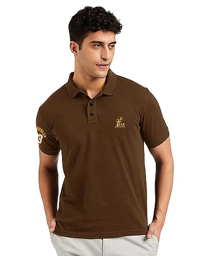 Image of EYEBOGLER Regular Fit Mens Polo Neck Half Sleeve Soild Casual Tshirt