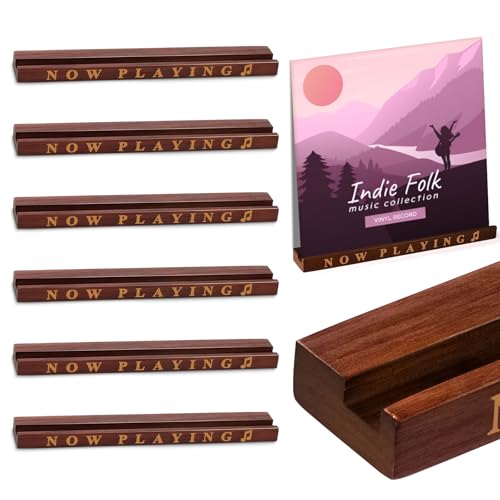 YPJXBEST 6 Pack Wood Vinyl Record Wall Mount,12 Inch Album Record Holder Display,Vintage Records Display Shelf for Album Record Storage & Display,Record Holder Wall for Music Room,Home Decoration