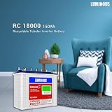 Luminous Red Charge RC 18000 150 Ah, Recyclable Tall Tubular Inverter Battery for Home, Office & Shops (Blue & White)