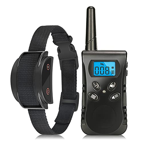 Briller Dog Training Collar with Remote Control, 10 levels of vibration adjustable Training Collar,IP67 waterproof,Sound & Vibration Training Modes and 500 meters Remote Range Anti Bark Collar