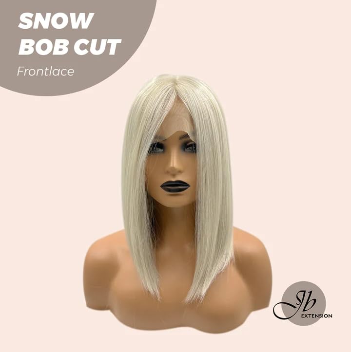 Miniatura 2 de Peluca de encaje frontal SNOW Bob corte blanco pelucas rectas para mujer, pelucas sintéticas naturales para uso diario (pelucas de cabello natural)