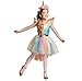 Girl's Rainbow Unicorn Costume with Wings & Headpiece, Medium (8-10)