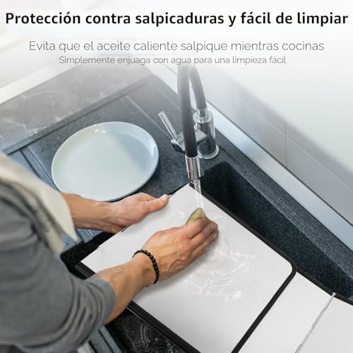 Miniatura 4 de Vfandv Protector Pared Antisalpicaduras Cocina, Protector Salpicaduras Cocina 3 Lados Panel Protector Salpicaduras Cocina Plegable Protector Contra Salpicaduras Para Estufas Y Sartenes 39x29x30cm