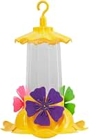 Bebedouro Beija-Flor Gold, Alimentador para Aves, Plástico, Design Floral, Anti-formiga Anti-Gotejamento, 220ml, Amarelo