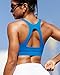 RUNNING GIRL Sports Bras for Women High Support,Molded Cup Plus Size Sports Bra High Impact Workout Yoga Bra(3059_Blue_XL)