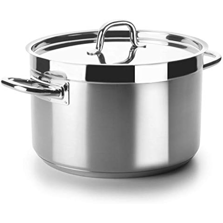 LACOR Chef Luxe Deep Casserole with Lid, 28cm, Silver