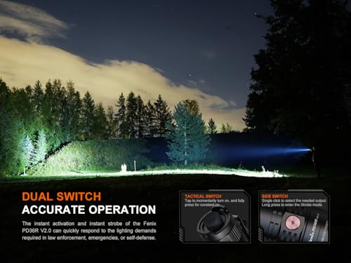 Fenix PD36R V2.0 1700 Lumen Rechargeable Flashlight, USB-C Tactical Duty Light with Battery, and LumenTac Organizer - Thumbnail 4