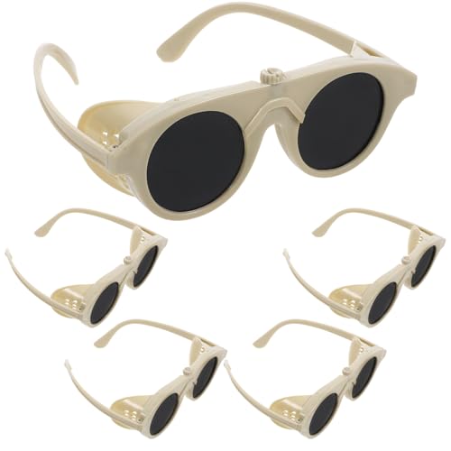 VALICLUD 5pcs Anti-scratch Welding Glasses Protective Lens Safety Goggles Plastic Frame Eye Protection for Welder Industrial Use