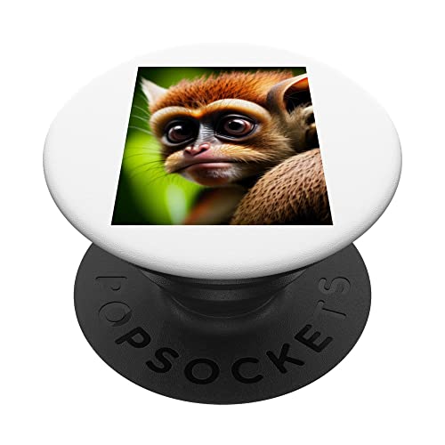 Coole lustige süße Tarsier Wald Comic Zeichnung Tier große Augen PopSockets mit austauschbarem PopGrip Coole lustige süße Tarsier Wald Comic Zeichnung Tier große Augen PopSockets mit austauschbarem PopGrip