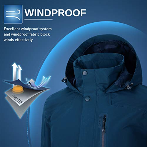 Camelsports Men’s Waterproof Rain Jacket With Hooded Breathable Windbreaker For Outdoor Hiking Climbing Small #TOP2