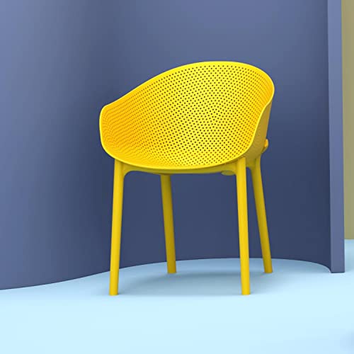 Compamia Sky Patio Dining Arm Chair In Yellow (Set Of 2) #TOP5