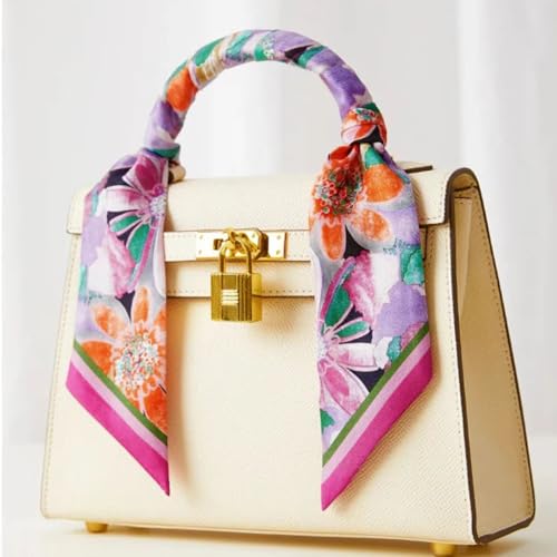 Image of Pure Mulberry Silk Scarf - Lightweight Neckerchief,Packed Handbag Band Hair Neck Scarves for Fashion Gifts
