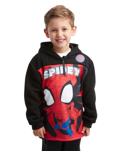 Marvel Boys Hoodie - Fleece Pullover Quarter Zip Sweatshirt Graphic Hoodies for Boys - Novelty Clothing for Toddlers & Kids3