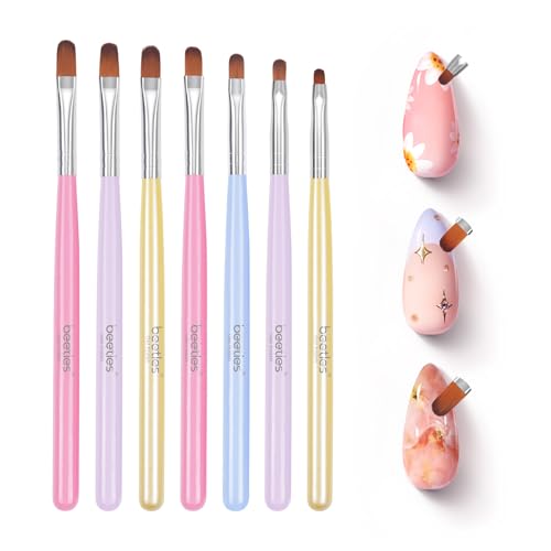 Gelab cosmetics LLC Beetles 31pcs Nail Art Brushes, Dotting Tools, Nail Art Pens, Dust Brush, Striping Liner Fingernail Drawing Pens with Palette Holder All in One for Starter Manicure Design Set