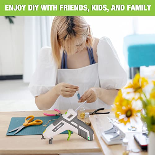Workpro Cordless Hot Glue Gun, Fast Preheating Glue Gun Kit With 20 Pcs Premium Mini Glue Gun Sticks, Smart-Power-Off Hot Melt Glue Gun Built-In 2600 Mah Lithium-Ion (Upgraded Version) #TOP6
