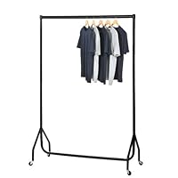 Shopfitting Warehouse Tall Heavy Duty Clothes Rail Black - 6ft 6in high, 4ft Wide, Black, for Long Garments
