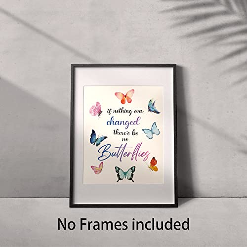 Lbtflljh Inspirational Quote Watercolor Butterfly Wall Art Prints, Unique Gift For Girls Women, Motivational Wall Art For Women Girls Home Bedroom Room Classroom Office Decor, Unframe (8"X10", 4Pcs) #TOP1