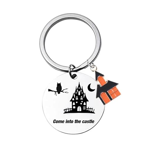 Hibetek Halloween Keychain Come into the castle Keyring Cartoon owl