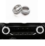 HAILWH Bling Interior Accessories Fit for Nissan Sentra 2020 2021 2022 2023 2024 2025 Rhinestone Crystal Modification Accessories (Silver, Air Conditioning knob Ring 2pc/Set)