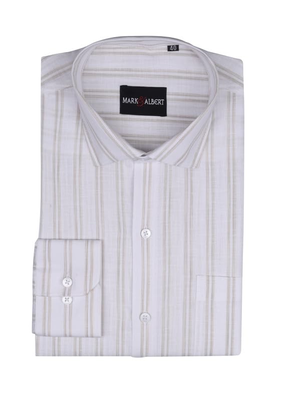 MARK & ALBERT Men's Blue Linen Shirt