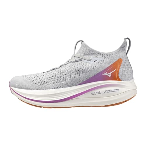 Mizuno Women's Wave Neo Vista 2 Running Shoe, Neutral Road-Trail Shoe,White-Striking Coral, US Womens 6, Arctic Ice-white, 8