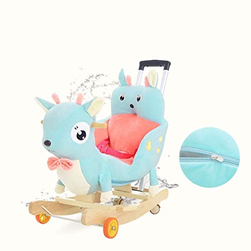 ZHANGYUEFEIFZ Schaukelpferd Plüsch Schaukeltier Pferd Rocking Pferd Music Stuhl Baby Trojan Spielzeug Geschenk… – Bild 6