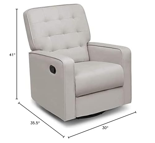 Delta Home Grant Glider Swivel Chair Featuring Livesmart Culp-Stain-Resistant, Repels Moisture, Kid & Pet-Friendly Fabric, Adult, Linen #TOP7