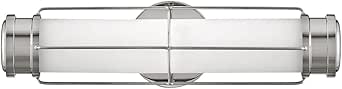Hinkley Saylor Medium Bath Sconce, Integrated LED, Etched Opal Glass, Polished Nickel Finish