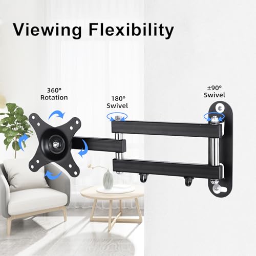 Suptek TV Wall Mount Swivel Tilt Rotation Full Motion Adjustable Articulating for Most 15-32 inch LED, LCD Monitor Wall Mount VESA 75,100, 2 Packs (MA2720-2) - Thumbnail 7